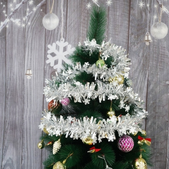 Beteală Crăciun, argintie, 2mx9cmx9cm