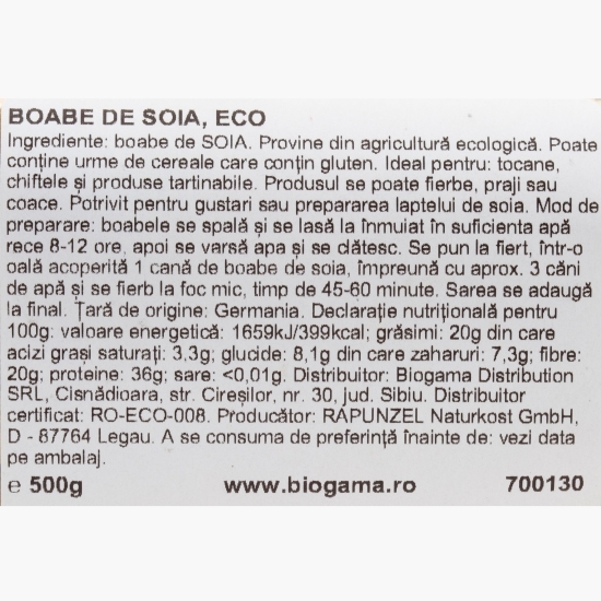 Boabe de soia eco, 500g