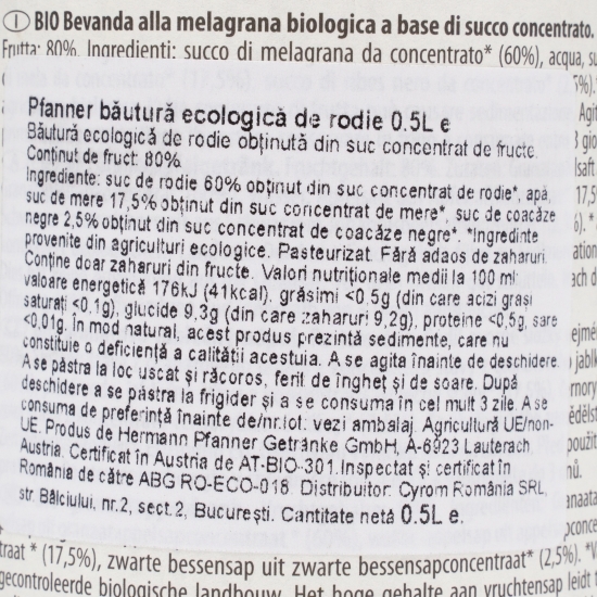 Suc ecologic de rodie 0.5l