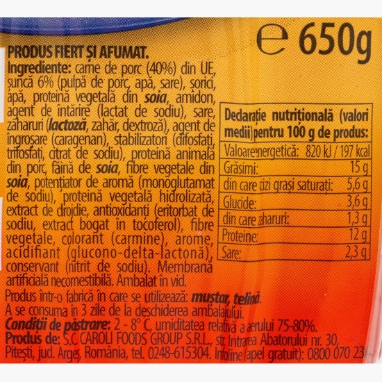 Salam cu șuncă 650g 
