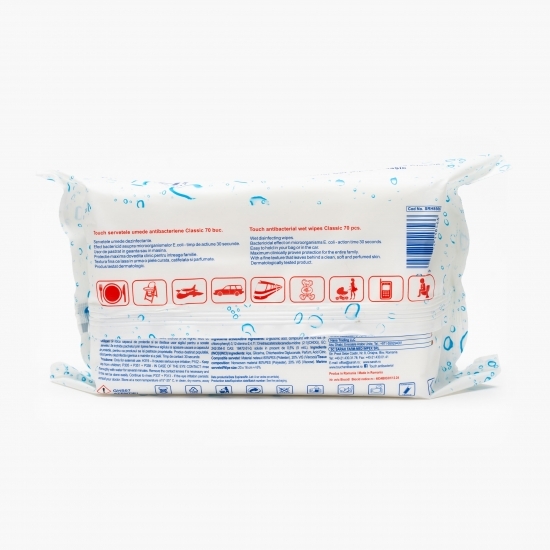 Șervețele umede antibacteriene clasic 70 buc