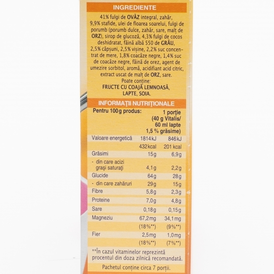 Musli vitalis crocant cu fructe 300g