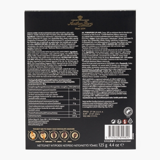 Praline ciocolată Liqueurs Bottles 125g (8 buc)