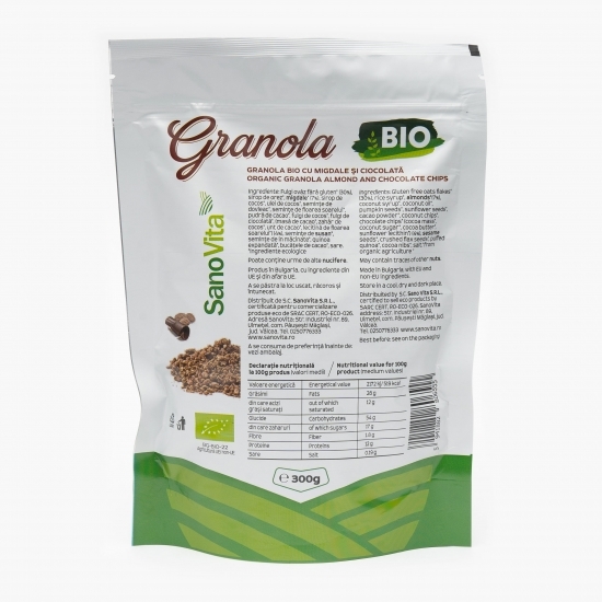 Granola cu migdale și ciocolată eco 300g 