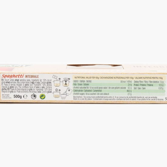 Paste Spaghetti integrale 500g