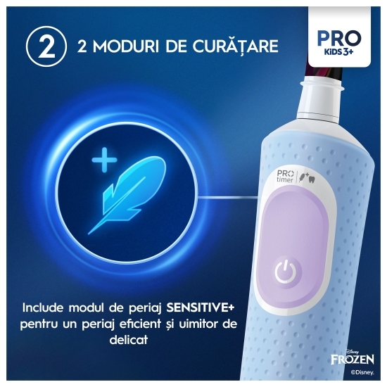 Periuță de dinți electrică pentru copii Pro Kids Frozen, albastru + 1 capăt + 4 autocolante, 3+ ani