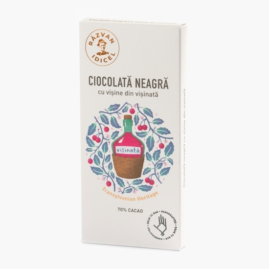 Ciocolată neagră cu cireșe și vișinată 80g