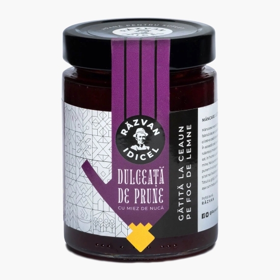 Dulceață de prune cu miez de nucă, gătită la ceaun pe foc de lemne 380g