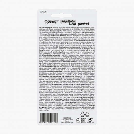 6 evidențiatoare Brite Liner Grip Pastel