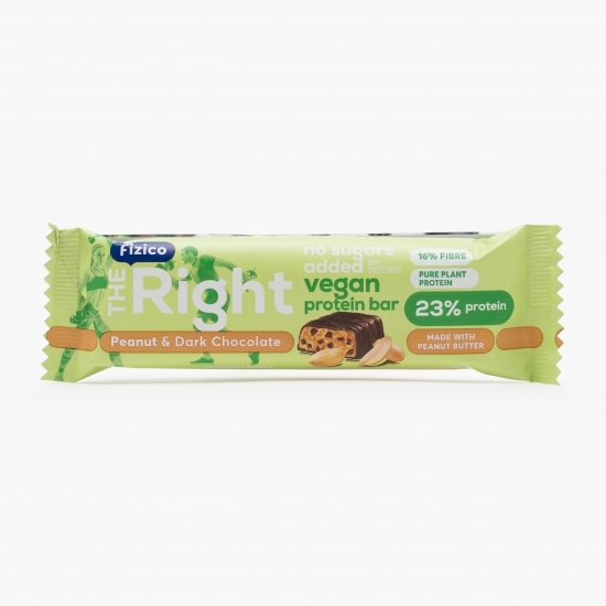 Baton proteic vegan cu arahide și ciocolată neagră 40g