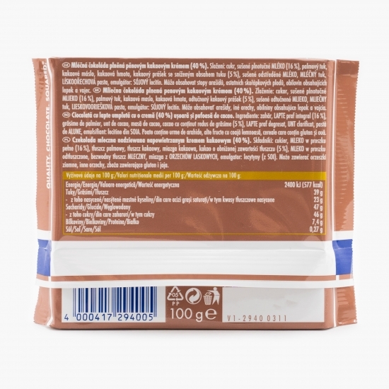 Ciocolată cu lapte umplută cu mousse de cacao 100g