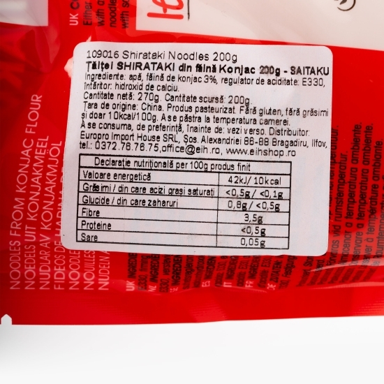 Paste Shirataki Noodles din făină de Konjac 200g