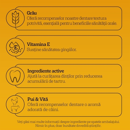 Batoane dentare pentru câini de talie mare, 4 buc, 154g, DentaStix 