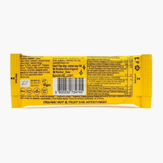 Baton eco cu mango Mango Magic, vegan, fără gluten 30g