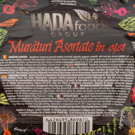 Murături asortate în oțet 1650g