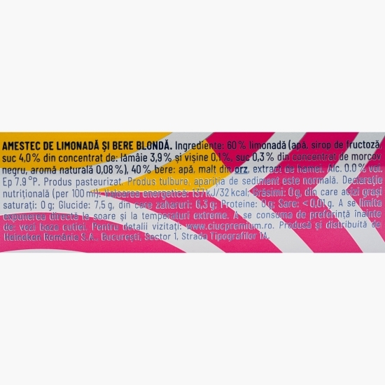 Bere cu gust de vișine și lămâie cu 0% alc. doză 4x0.5l