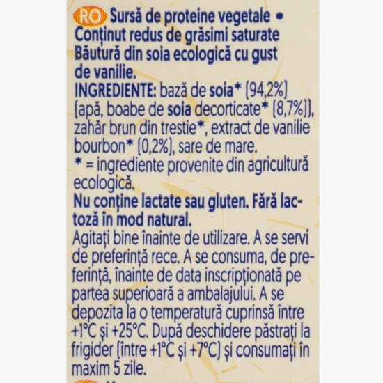 Băutură eco din soia cu aromă de vanilie 1l