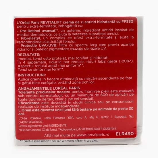 Cremă de zi Revitalift antirid hidratantă cu SPF 30, 50ml