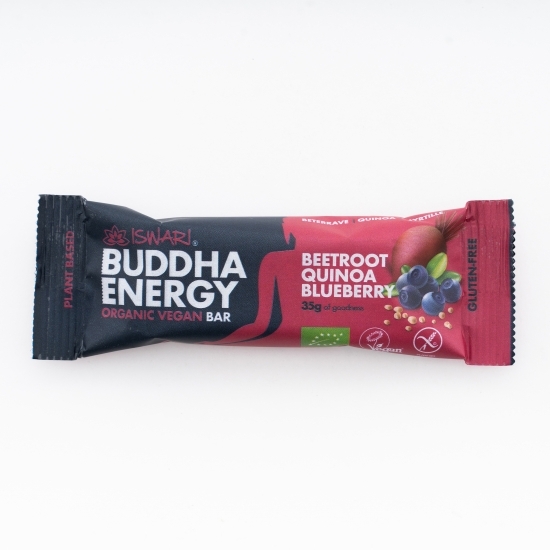 Baton energizant eco cu sfeclă roșie quinoa și afine 35g