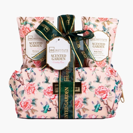 Set cadou Scented Garden: borsetă + 3 piese