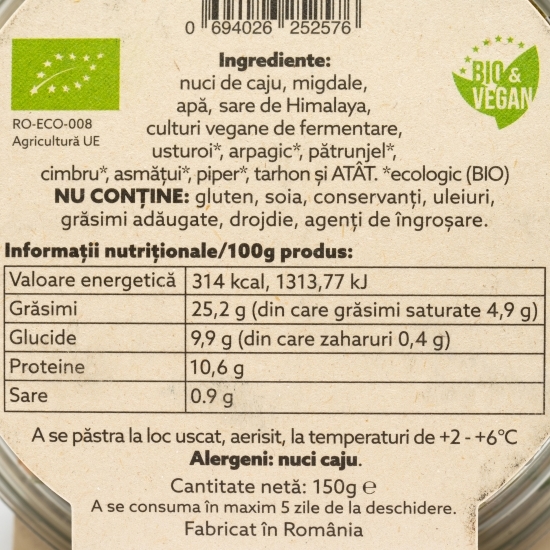 Specialitate Marmotta din caju și migdale cu verdețuri eco 150g