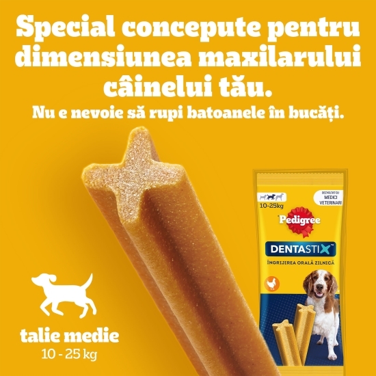 Batoane dentare pentru câini de talie medie, 5 buc, 128g, DentaStix 