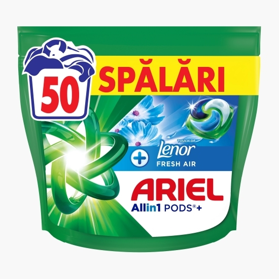 Detergent de rufe capsule All-in-One Pods Plus Touch of Lenor, 50 spălări, 50 buc