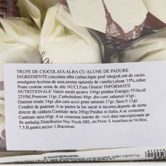 Trufe de ciocolată albă Perla Bianca 200g