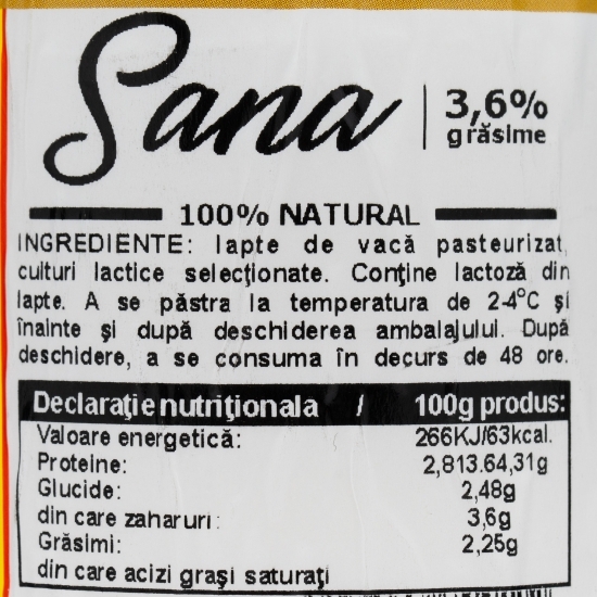 Sana 3.6% grăsime, 500g