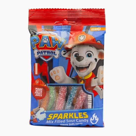 Jeleuri batoane acrișoare cu aromă de fructe Paw Patrol Sparkles Sticks 80g