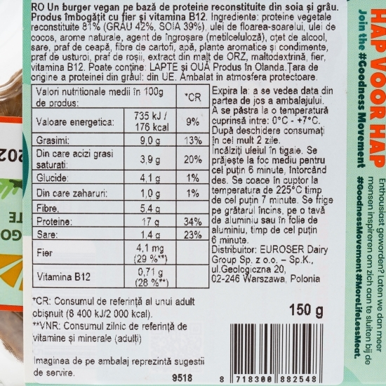 Burgeri pe bază de plante 150g