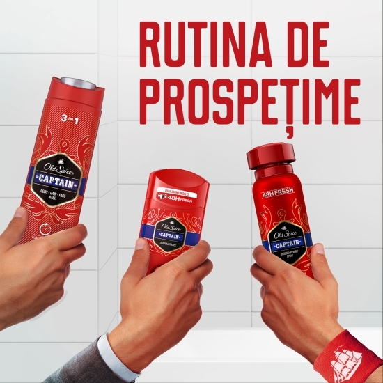 Gel de duș și șampon 3 în 1 Captain pentru corp, păr și față 400ml
