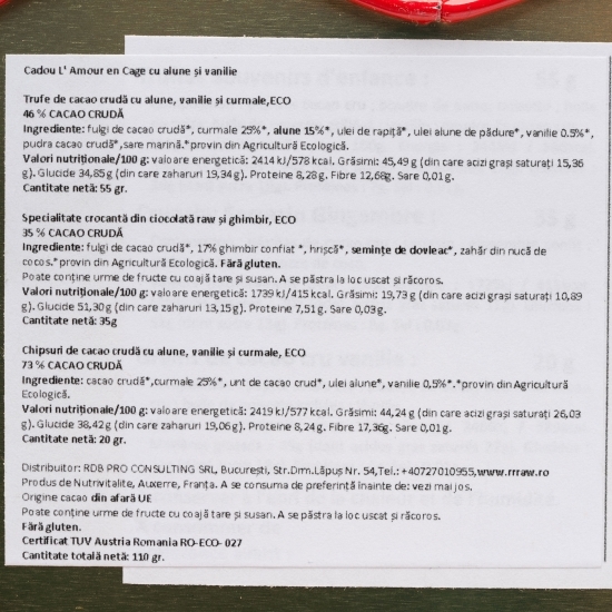 Cadou L' Amour en Cage cu alune și vanilie eco 110g