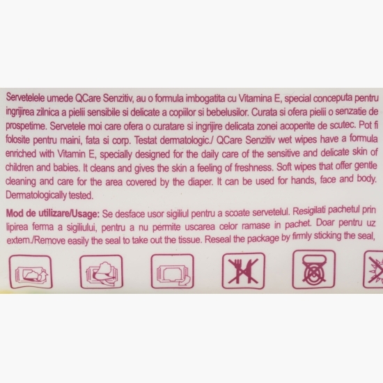 Șervețele umede pentru copii, Sensitive, 56 buc