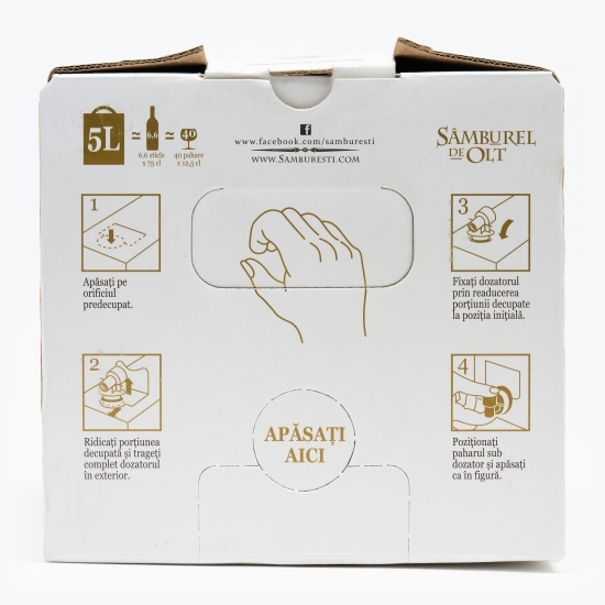 Vin roșu sec Rouge de Roumanie, Cabernet Sauvignon şi Merlot, 13.5%, bag in box 5l