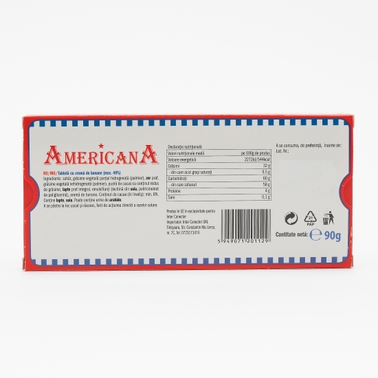 Tabletă de cacao cu cremă de banane 90g  