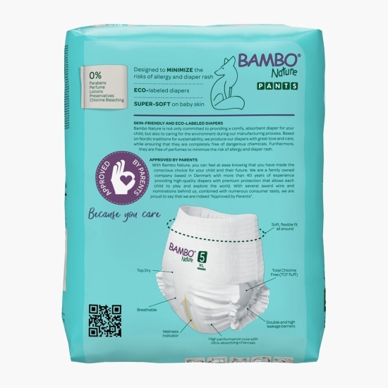 Scutece chiloțel Pants eco 0% clor mărimea 5, 12-18kg, 19 buc