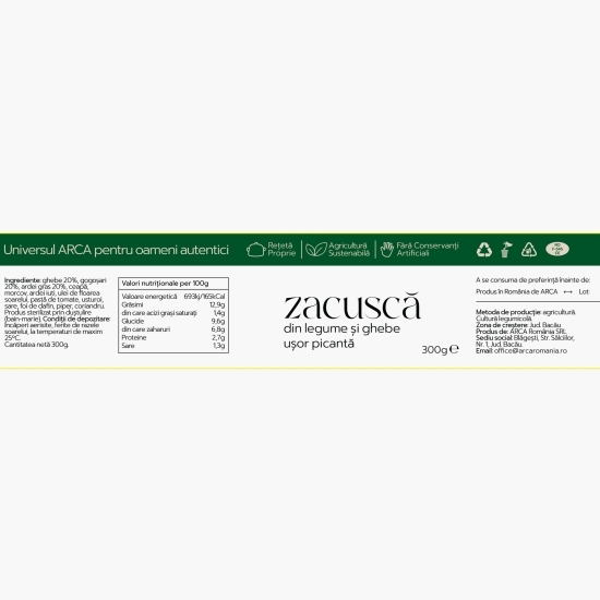 Zacuscă de legume și ghebe, ușor picantă, 300g
