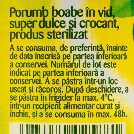 Porumb boabe dulce și crocant 340g