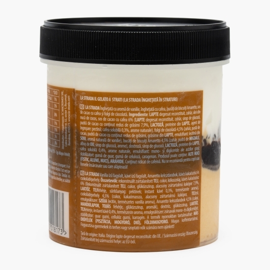 Înghețată cu cafea, vanilie și biscuiți amaretto A Strati 473ml
