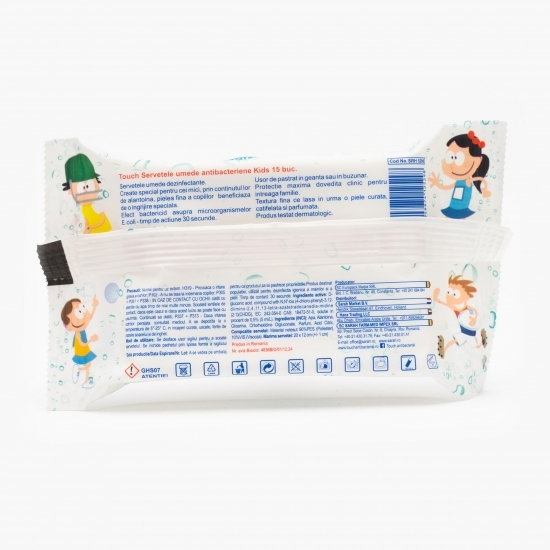 Șervețele umede antibacteriene kids 15 buc