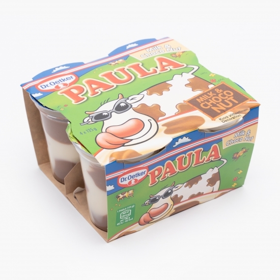 Budincă cu gust de ciocolată și alune Paula 4x125g
