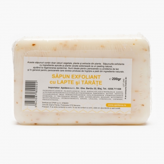 Săpun exfoliant cu lapte și tărâțe 200g