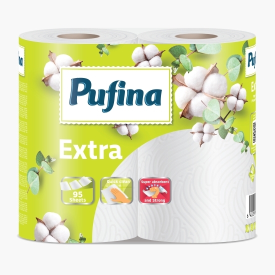 Prosop hârtie Extra 2 straturi, 2 role, 95 foi, 2x20m