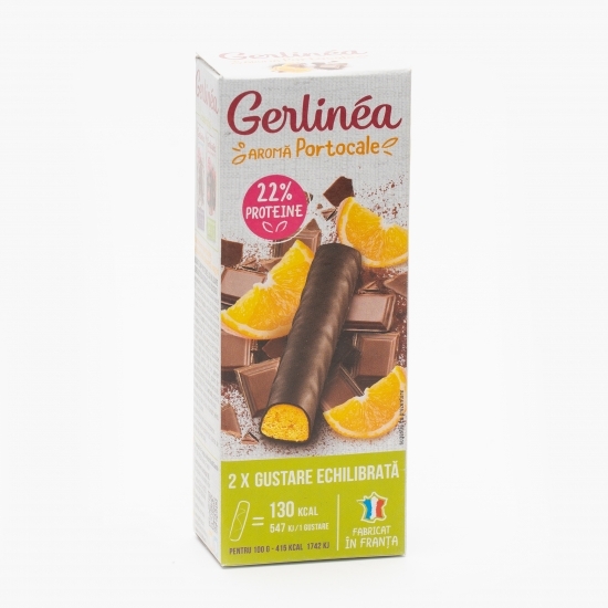 Batoane cu portocale glazurate în ciocolată neagră 2x31g
