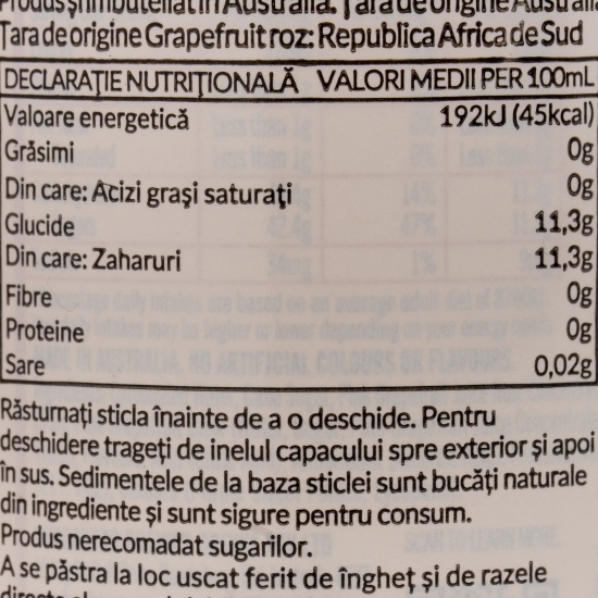 Băutură carbogazoasă grepfrut 0.375l