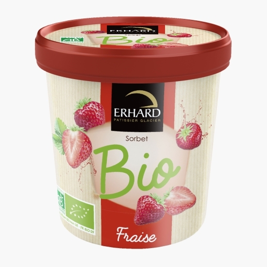 Sorbet eco căpșuni cu 40% piure de fruct, 500ml