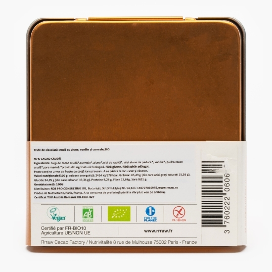 Trufe de cacao crudă cu alune, vanilie și curmale eco 100g