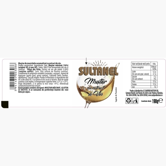 Muștar cu extract de vin 190g
