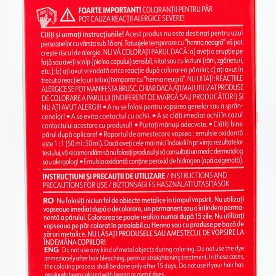 Vopsea permanentă pentru păr Ultra 1 Negru 100ml